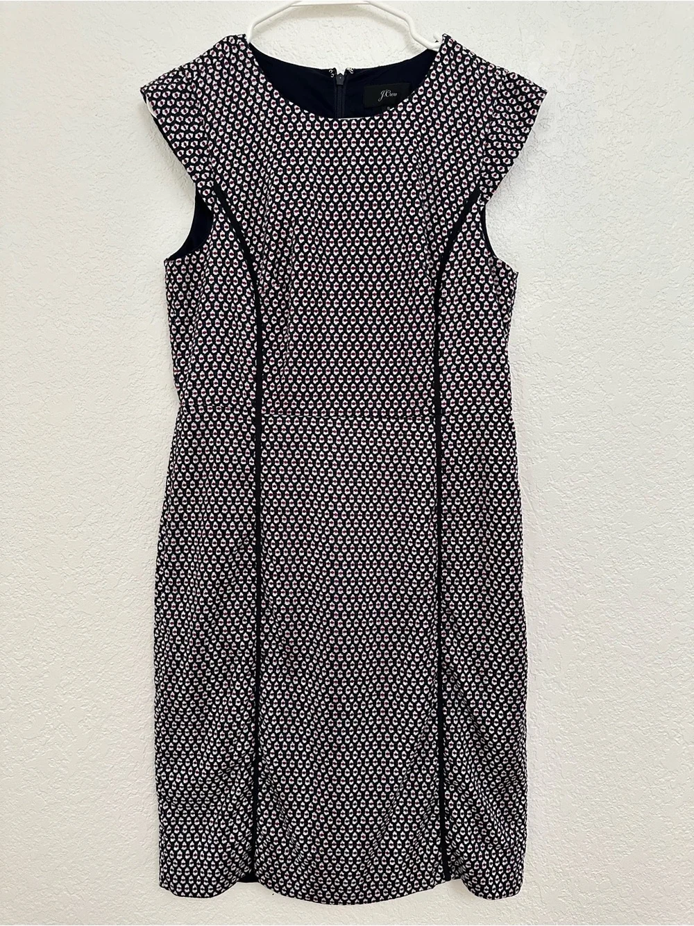 J. Crew Cap Sleeve Matelasse Sheath Dress